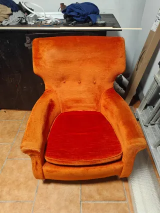 Cama y armario antiguos estilo Luis XV +  2 butaca