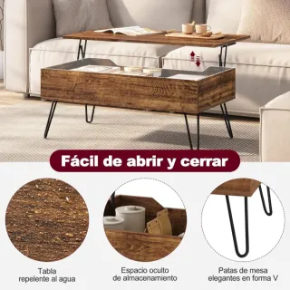 Nuevo! Mesa Centro Elevable Madera y Metal