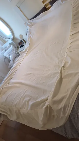 Cubre canapé/Faldón Cama 90x190cm Beige