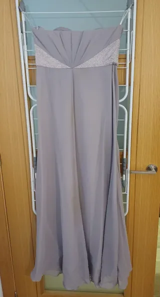 Vestido largo celebración malva