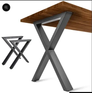 Patas de mesa negras estilo X (2 unidades)