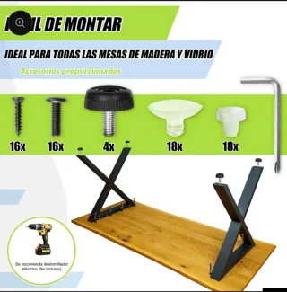 Patas de mesa negras estilo X (2 unidades)