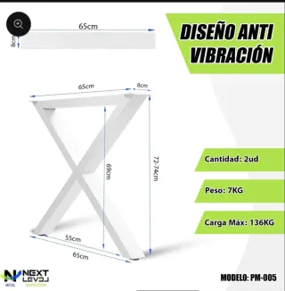 Patas de mesa negras estilo X (2 unidades)