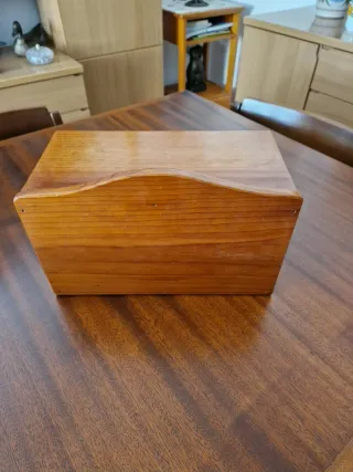 Organizador de escritorio. Tapa enrollable. Madera