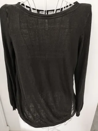 Jersey punto y gasa negro