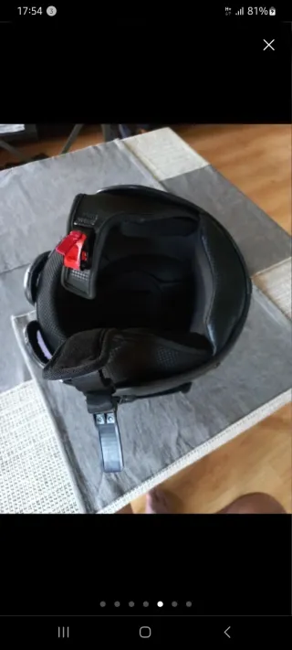 Casco Moto Retro con Gafas Azules