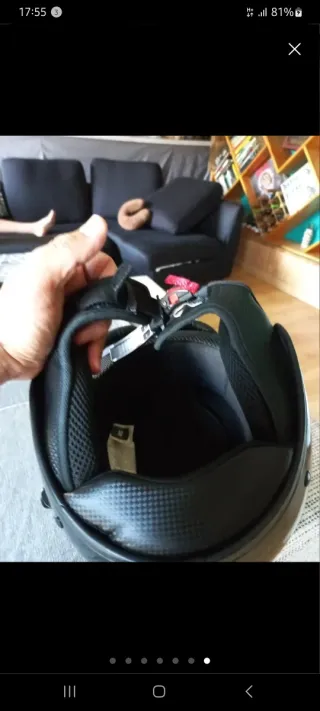 Casco Moto Retro con Gafas Azules