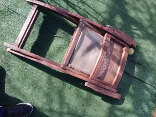 Silla plegable madera maciza y tela