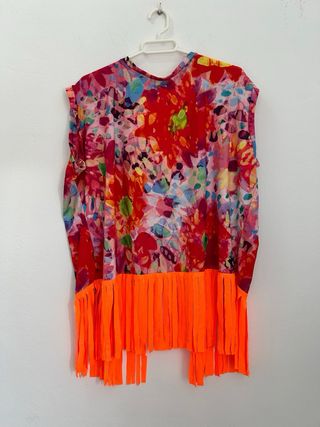 Disfraz Hippie Talla L/XL Multicolor Naranja
