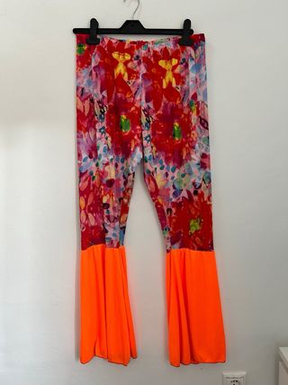Disfraz Hippie Talla L/XL Multicolor Naranja