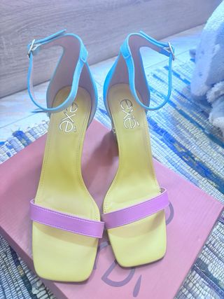 Sandalias Tacon Plataforma Colorido Talla 39