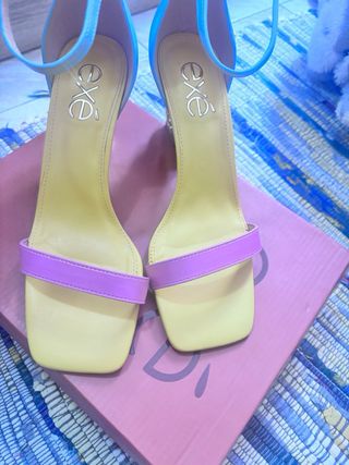 Sandalias Tacon Plataforma Colorido Talla 39