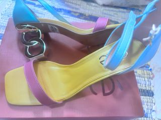 Sandalias Tacon Plataforma Colorido Talla 39
