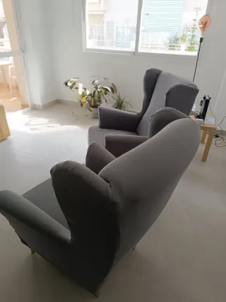 2 Sillones Orejeros Ikea Grises