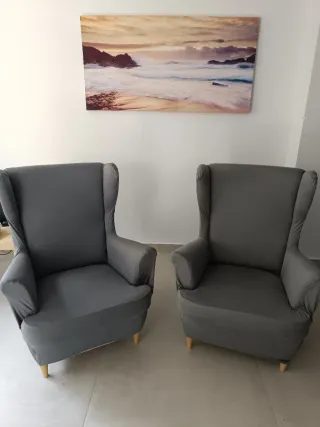 2 Sillones Orejeros Ikea Grises