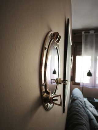 Espejo Ojo Buey Decorativo 28cm de latón