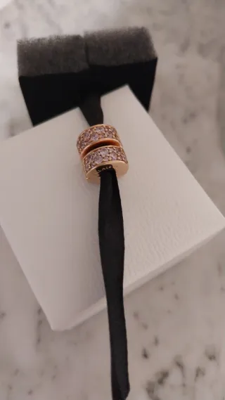 2 Clips Pandora Oro Rosa Circonitas