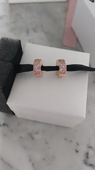 2 Clips Pandora Oro Rosa Circonitas