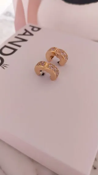 2 Clips Pandora Oro Rosa Circonitas