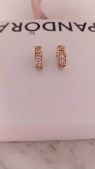 2 Clips Pandora Oro Rosa Circonitas