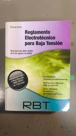 RBT. Reglamento electrotécnico para baja tensión