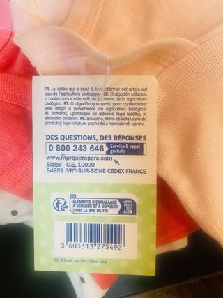 Pack 3 Bodies BIO Mots d’enfants 18m