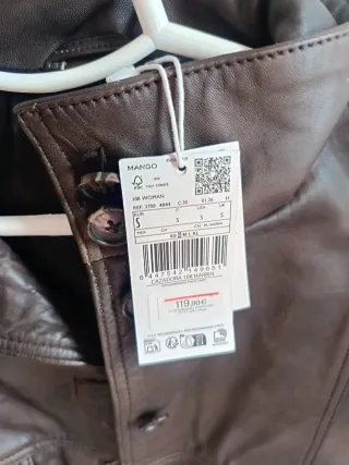 Chaqueta de cuero Mango Talla S