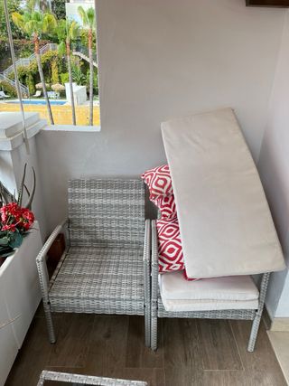 Conjunto Terraza Mimbre y Cristal