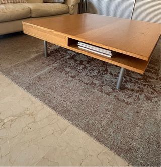 Mesa centro roble 95x95 Con 2 cajones y 2 repisas