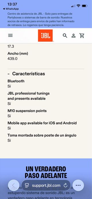 Pareja de Altavoces Activos JBL 100W