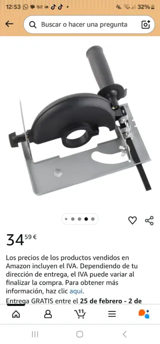 Supporte radial y amoladora inclinaison 45" nuevo