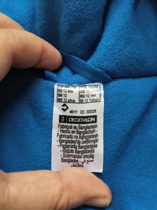 Chaqueta de esquí Wedze azul y negra niño