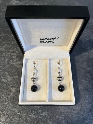 Pendientes Mont Blanc Perla y Ónix