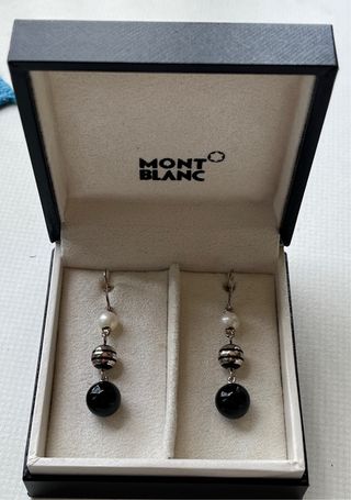 Pendientes Mont Blanc Perla y Ónix