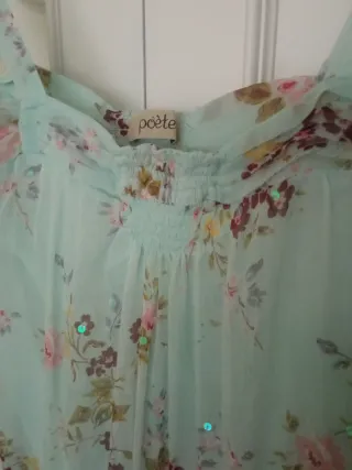 Vestido gasa estampado floral talla 36