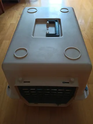 Transportín para mascotas beige y negro