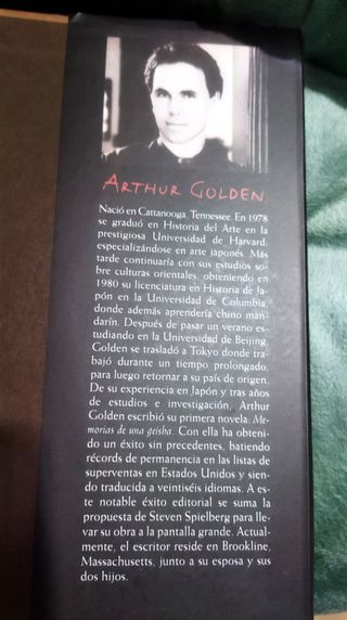 Libro: Memorias de una Geisha de Arthur Golden