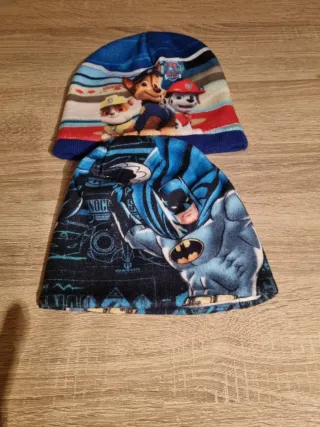 Lote 2 Gorros Niños Paw Patrol y Batman