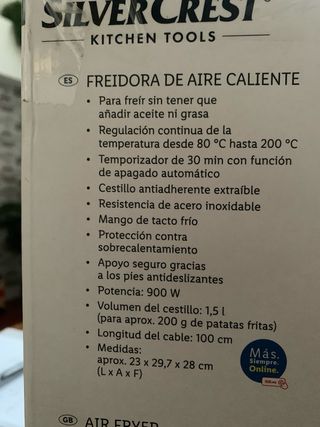 Freidora de aire caliente 1.5L
