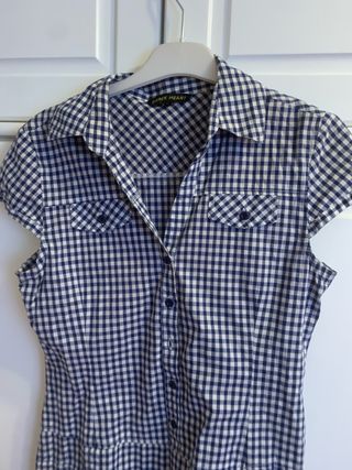 Camisa cuadros azul y blanco