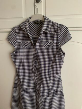 Camisa cuadros azul y blanco