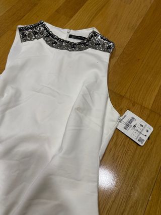 Vestido Zara Blanco Talla S