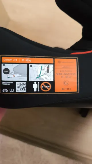 Silla elevadora coche negra Con Isofix grupo 2-3