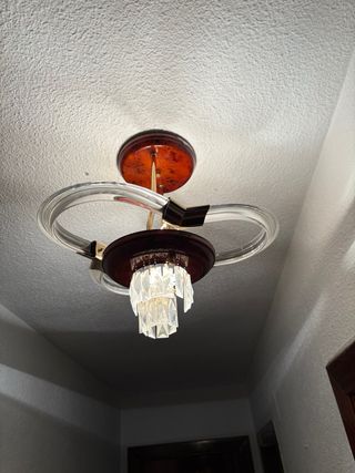 Lámpara de techo cristal y metal