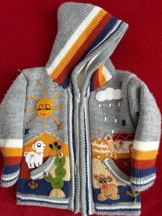 Golfino peruviano bimbo con cappuccio