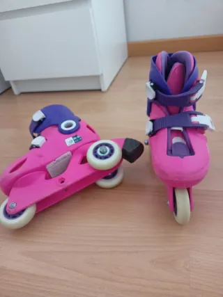 Patines en línea rosas para niña