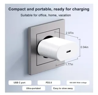 Caricatore iPhone 20W con cavo USB-C da 2M
