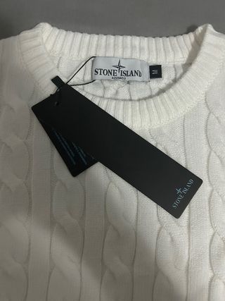 Jersey Stone Island Blanco Trenzado