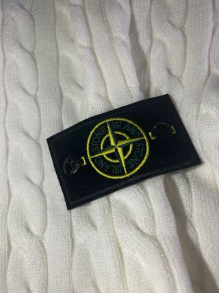 Jersey Stone Island Blanco Trenzado