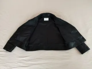 Cazadora Zara niña negra T.8 cuero sintético